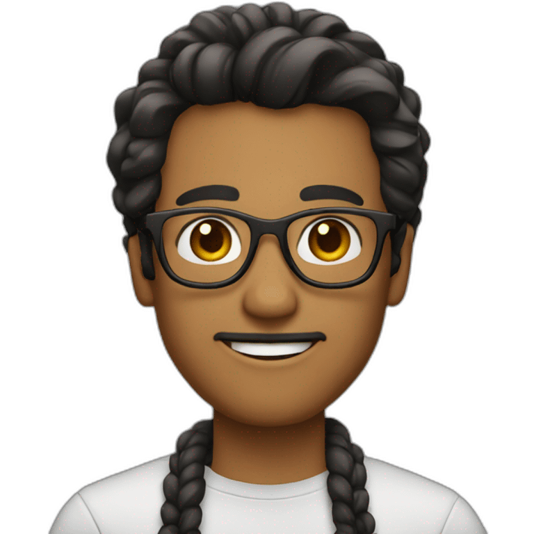 guy with long hair, stubble, earrings and glasses emoji