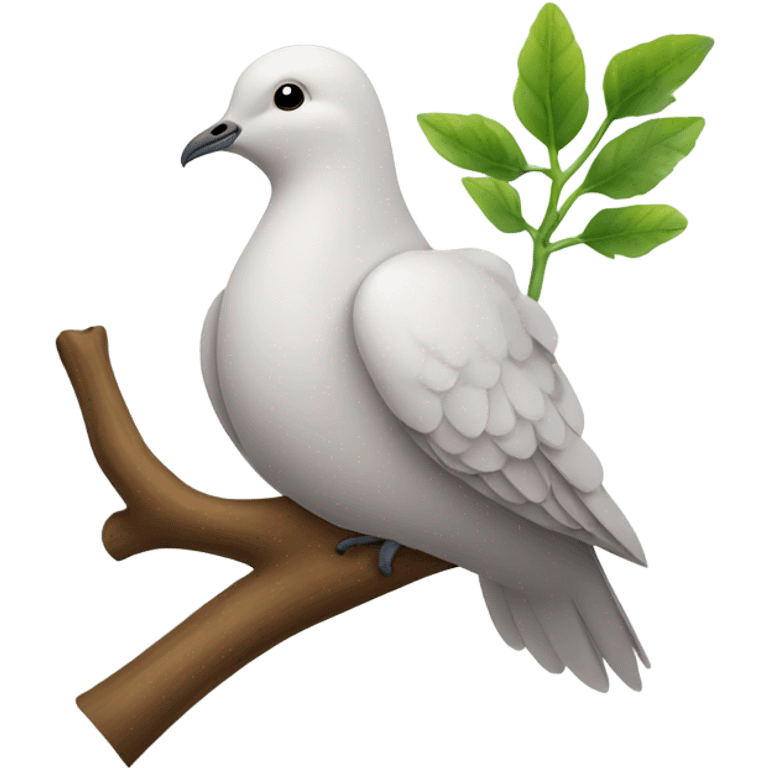 A dove of peace with a green twig in its beak emoji