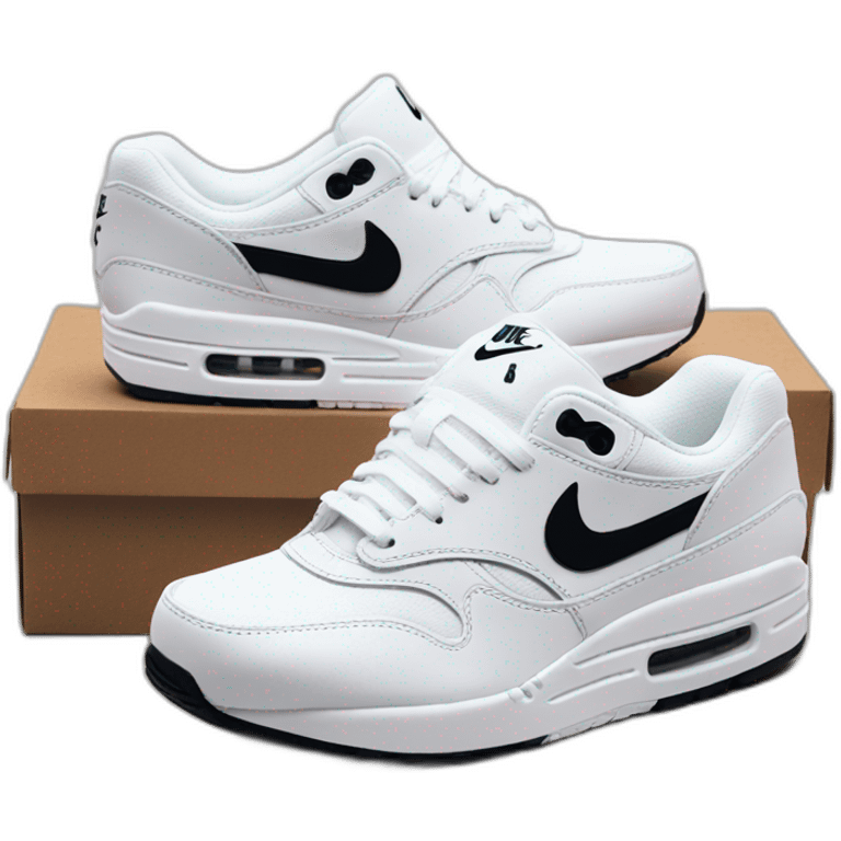 Nike air max 1 color white and black emoji