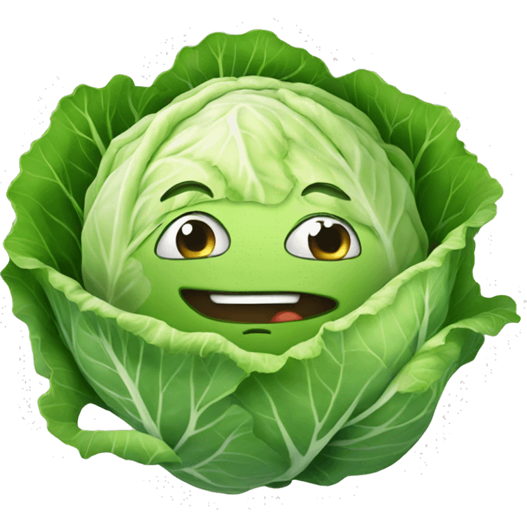 cabbage with human face emoji