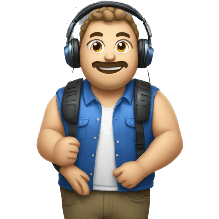 big chunky streamer with headphones emoji