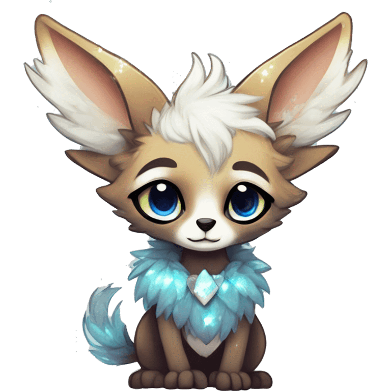 Cool cute Kawaii edgy fantasy animal sparkle fursona Fionbri creature by griffsnuff & LiLaiRa & Falvie full body emoji