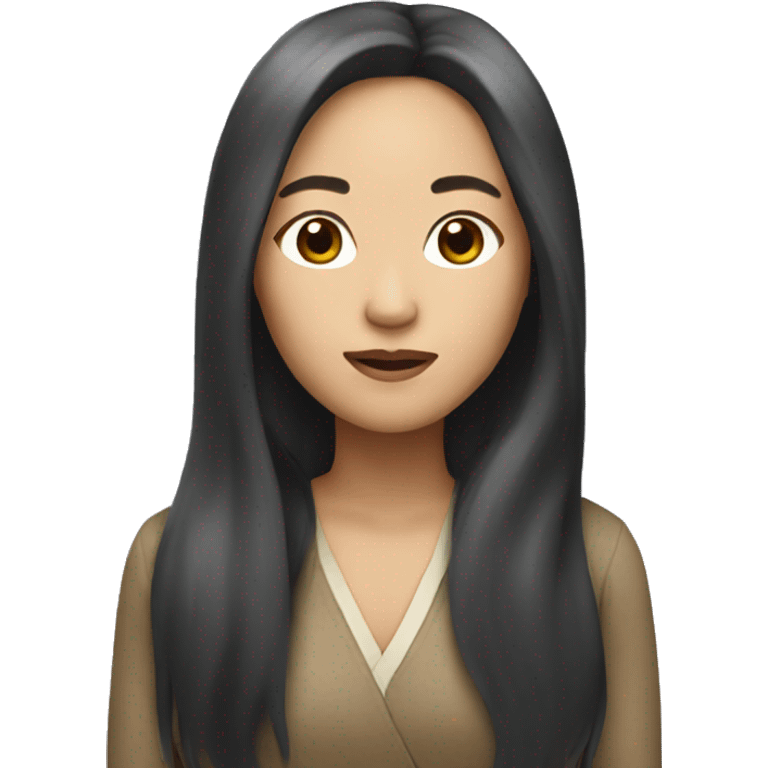 Asian woman long hair  emoji