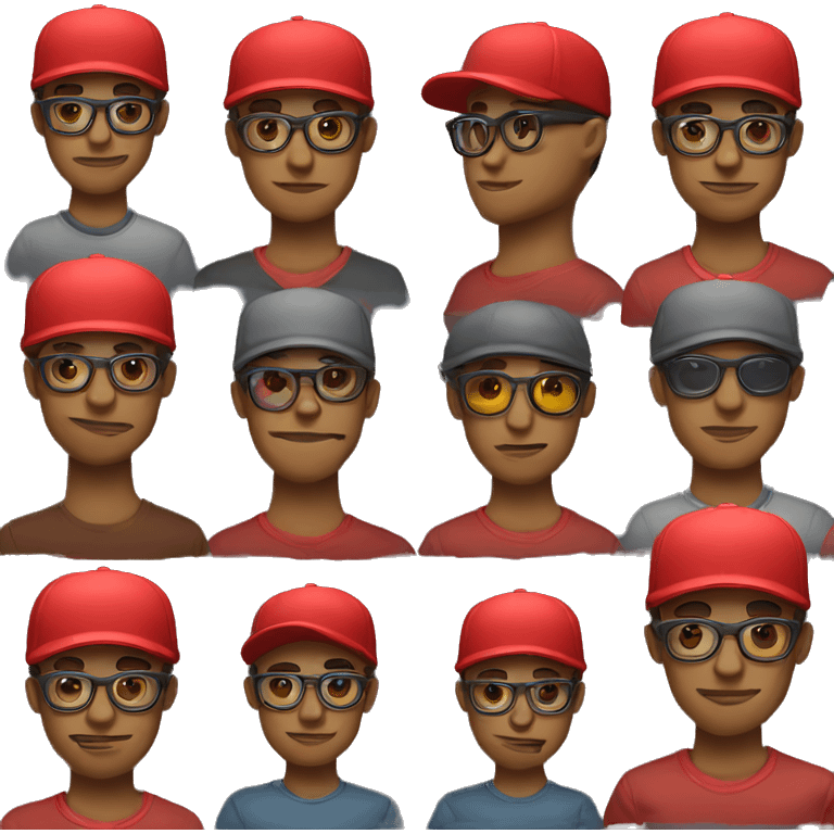 red cap with stylish glasses gay emoji