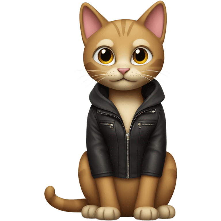 Cat with leather jacket  emoji