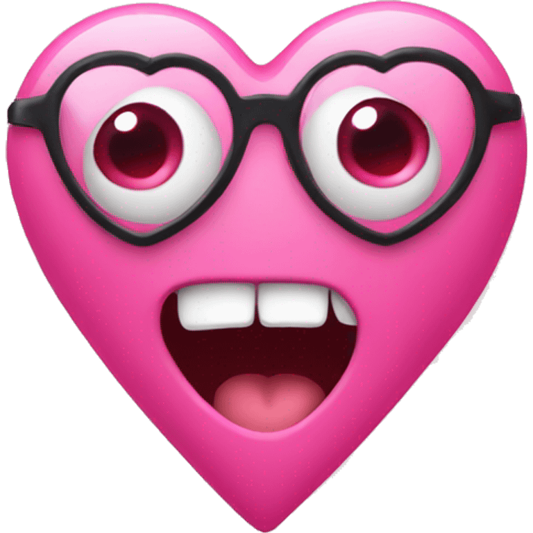 A pink heart with four eyes  emoji