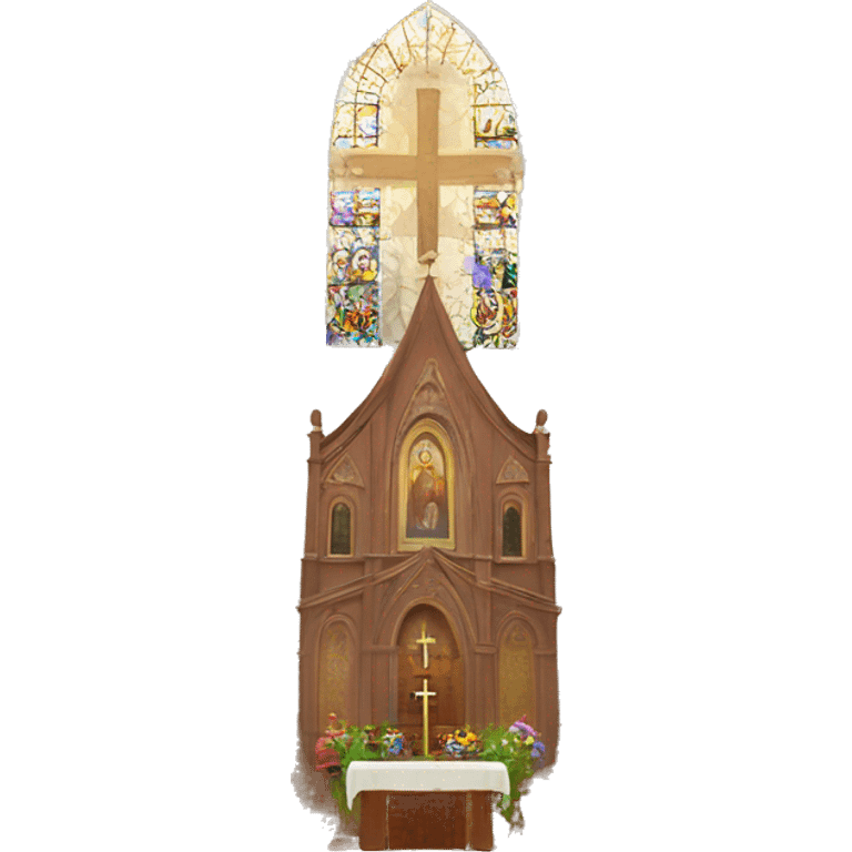 Iglesia con flores emoji