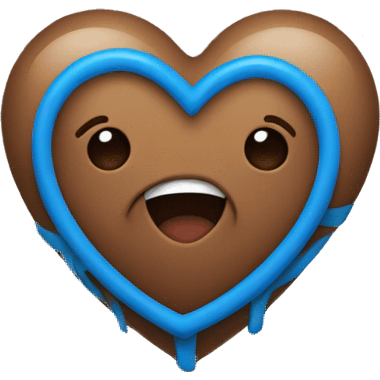 Blue and Brown Heart emoji