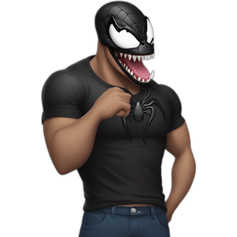 Venom wearing tshirt emoji