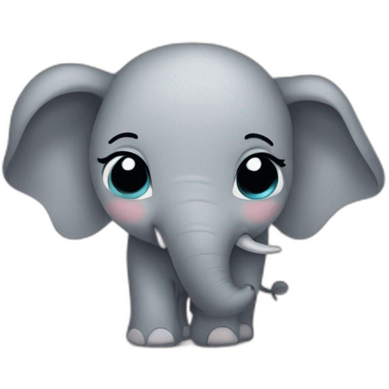 A cute elephant facing backwards  emoji