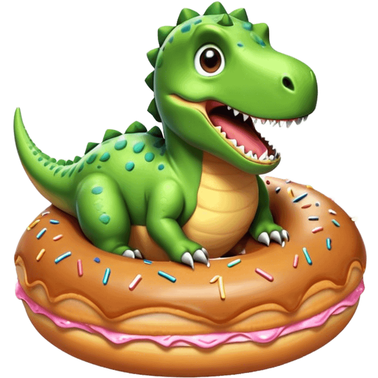 dinosaur on donut  emoji