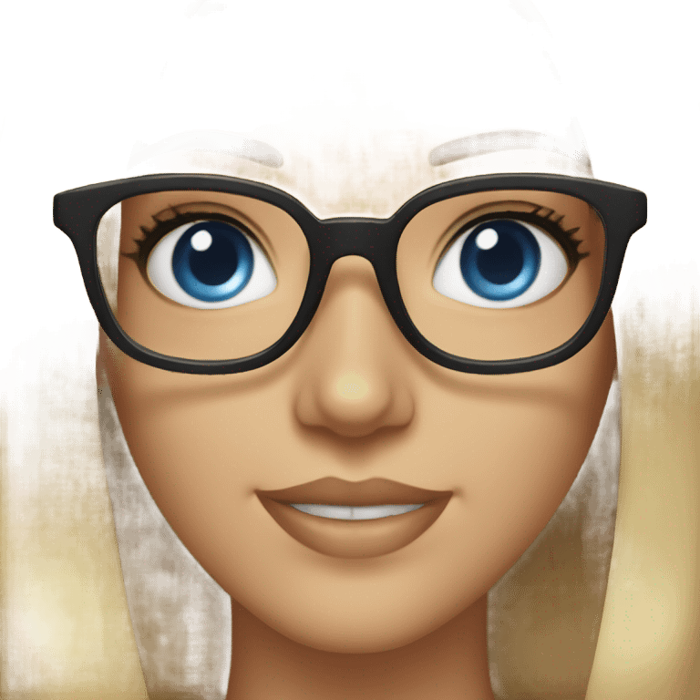 Caucasian Jessica alba with glasses and blue eyes  emoji