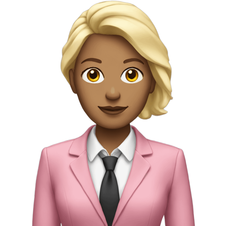 blonde business woman pink suit  emoji