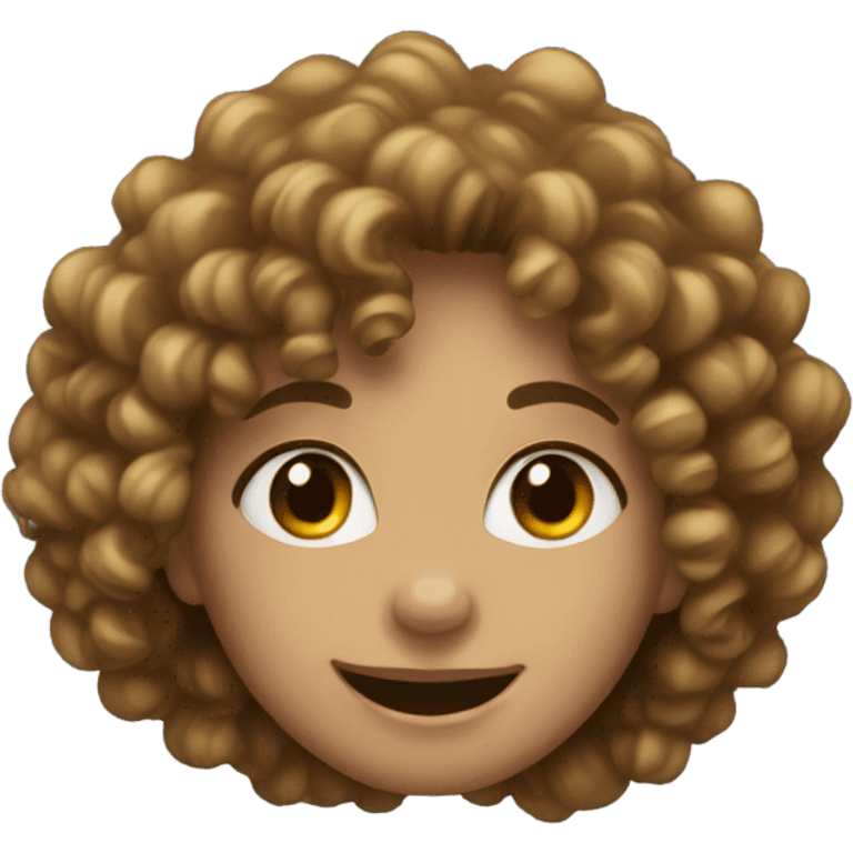 smiling girl with curly hair emoji