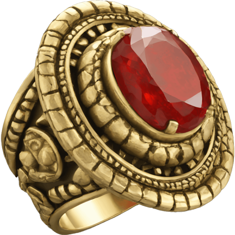 Indian ring with red stone emoji