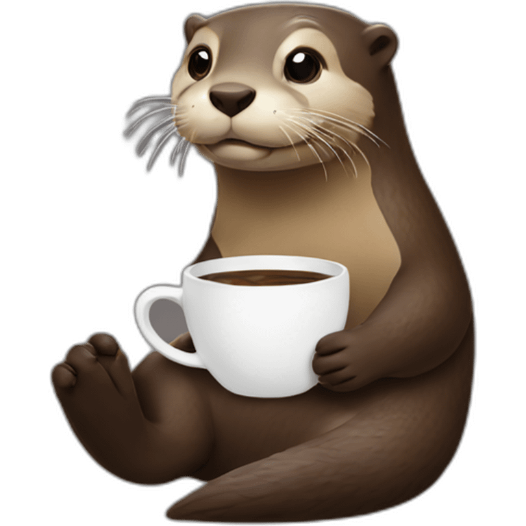 otter drinking coffee emoji