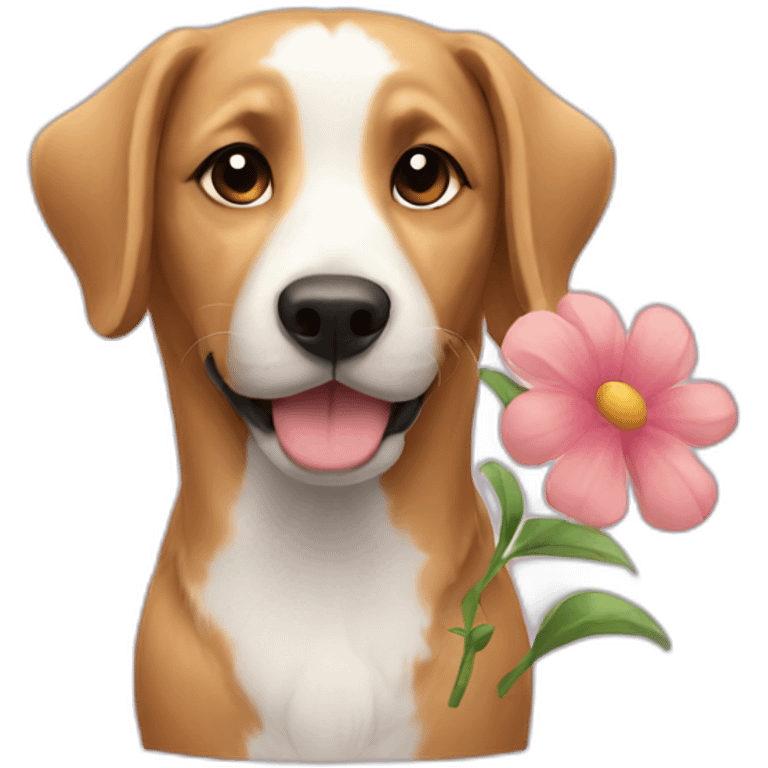 dog flowers emoji