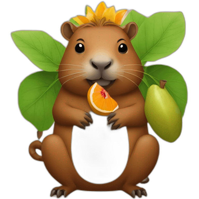 Capibara with a fruit on thé gras emoji