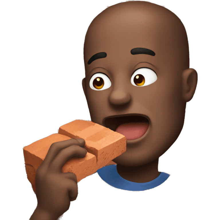 Man eating brick emoji