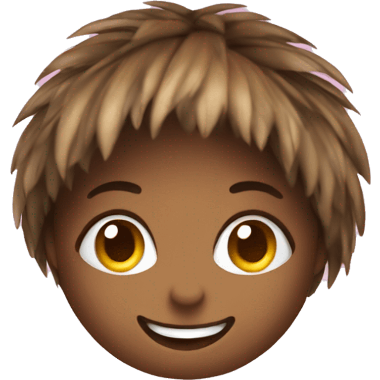 A female coconut with cute smile emoji