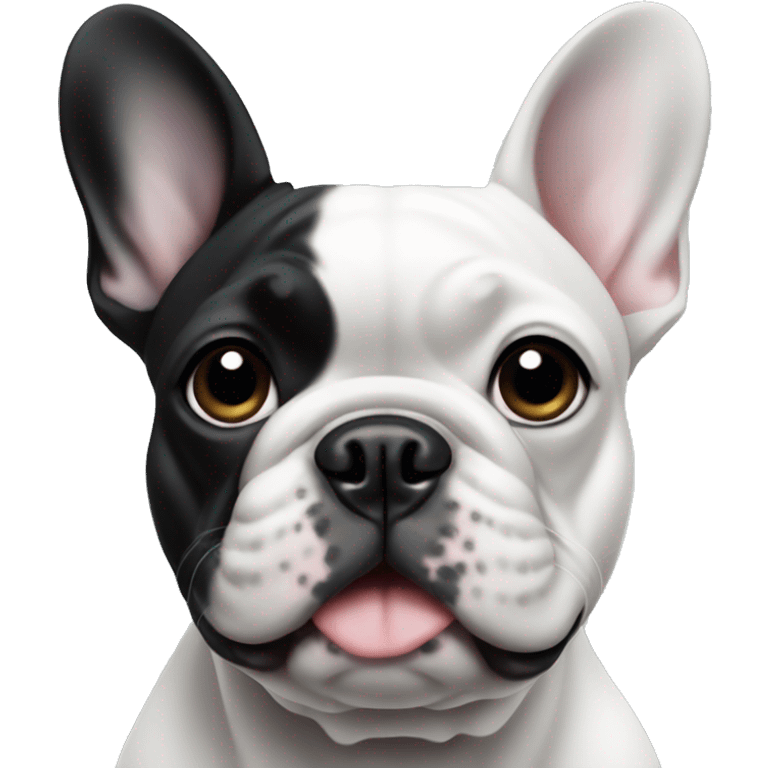 A French bulldog all black with white on its neck emoji