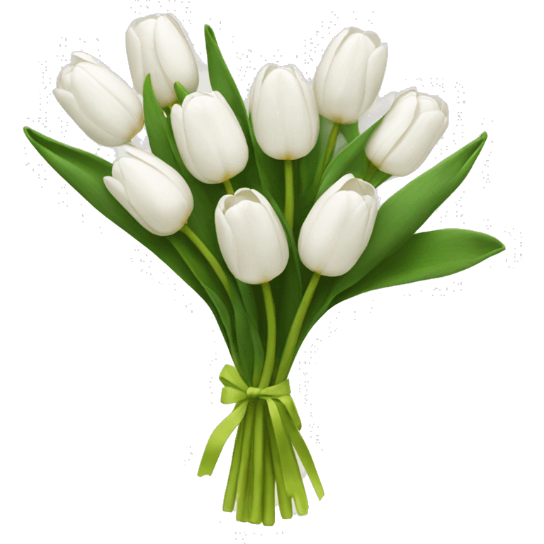 white tulip bouquet  emoji