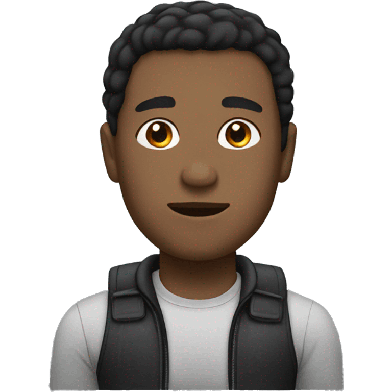 adult male with black hair, stocky body, brown skin emoji