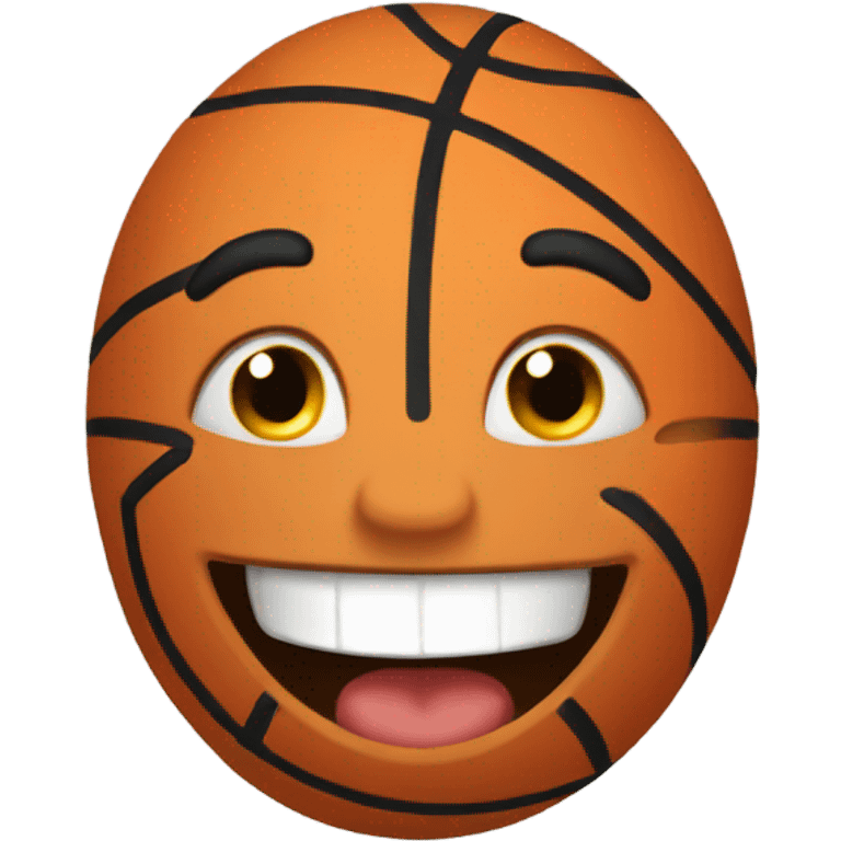 Happy basketball emoji