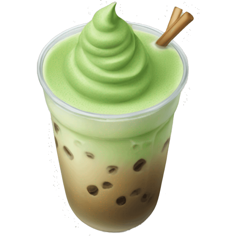 Iced matcha latte emoji