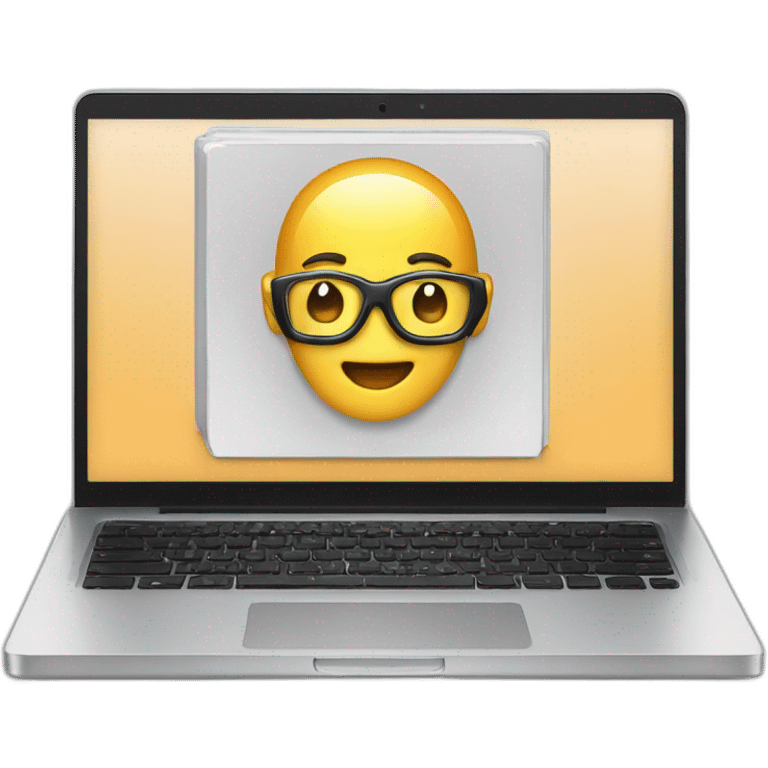 A programmers laptop, coding application opened emoji