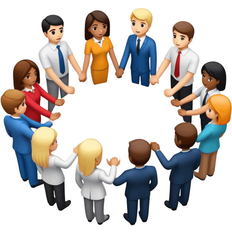 a group of professional holding hands in circle emoji