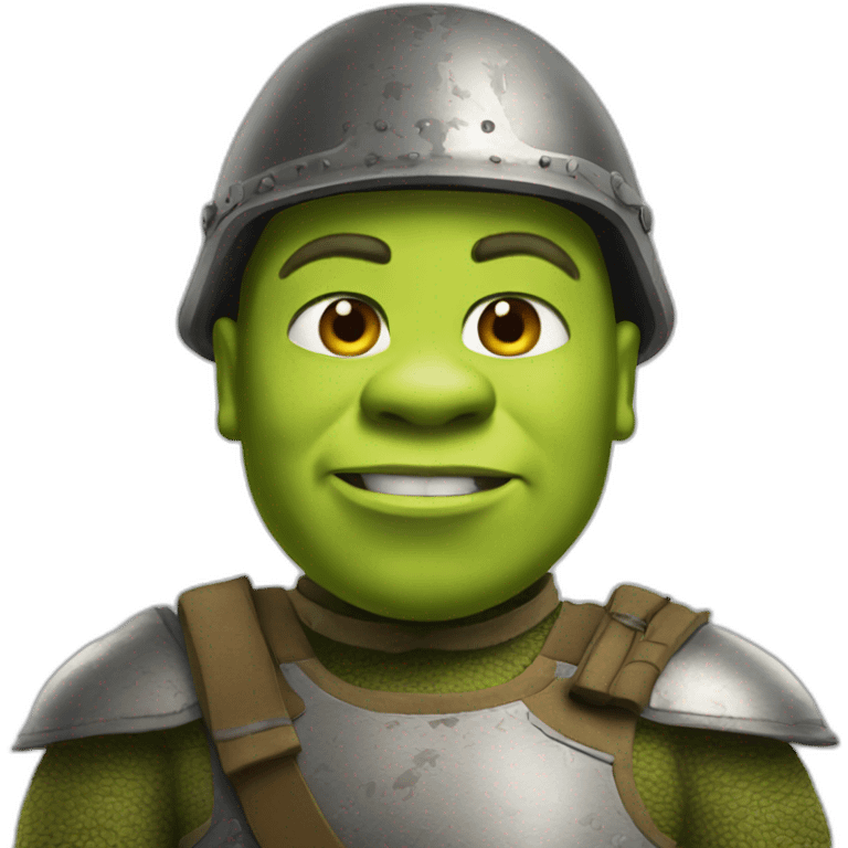 Shrek in the form of a soldier emoji