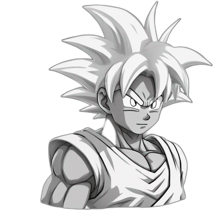 Goku in black and white emoji