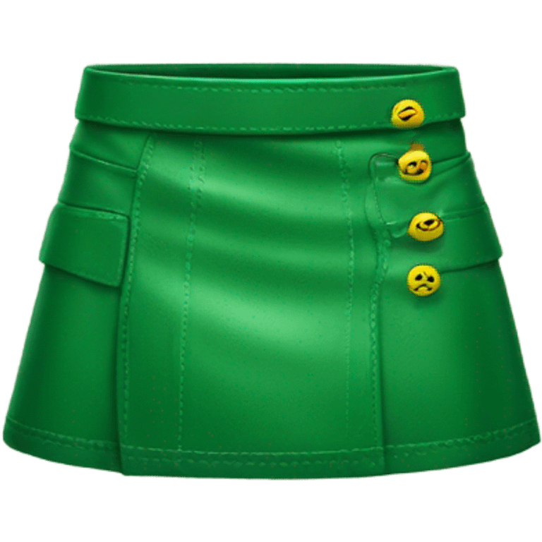 Green leather mini skirt isolated emoji