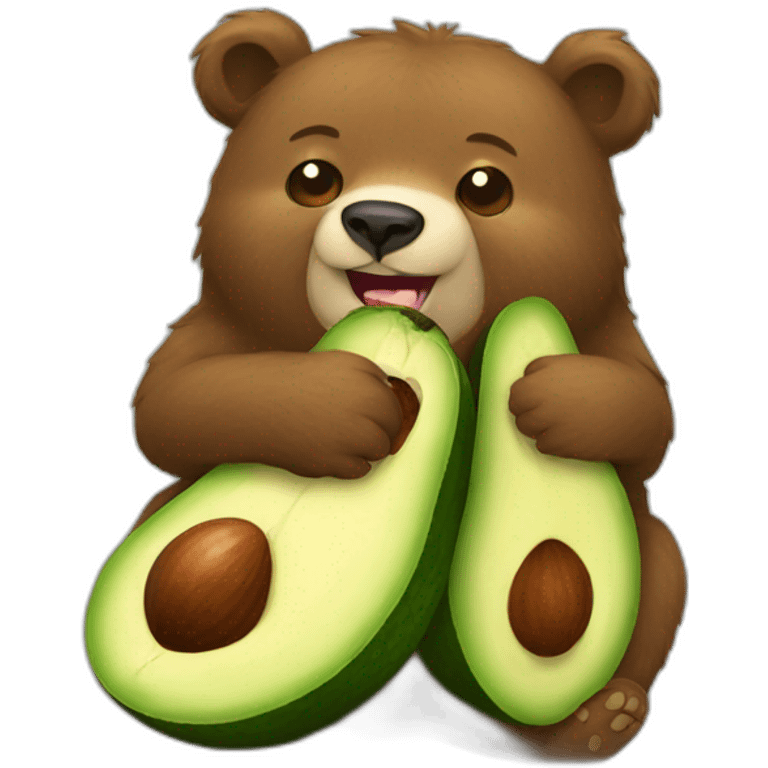 Bear eating avocado emoji