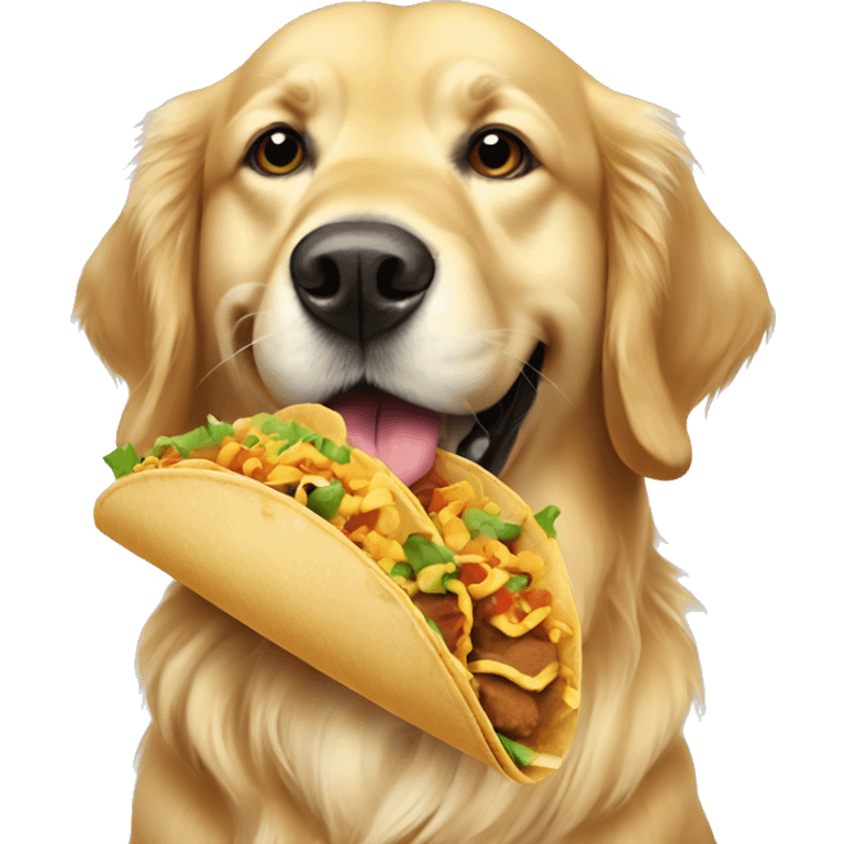 golden retriever eating a taco emoji