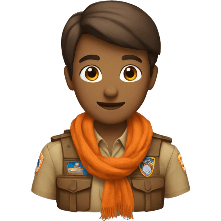 scout with brown and orange scarf emoji