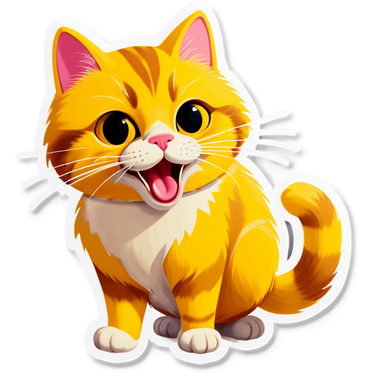 Gato amarelo preocupado  emoji