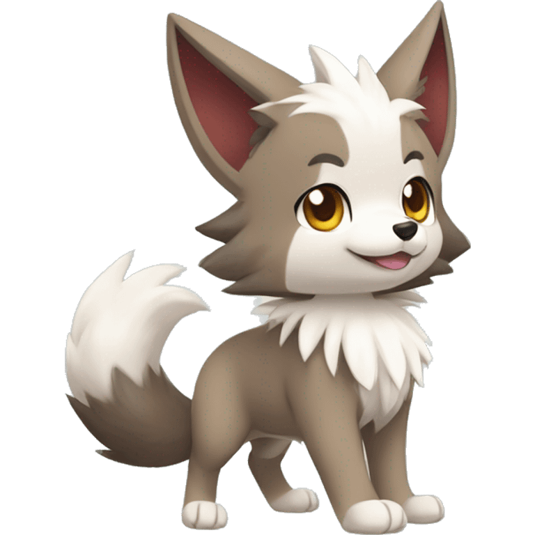 Kawaii Chibi Poochyena-Rocruff-Lycanroc-Pokémon Full Body emoji