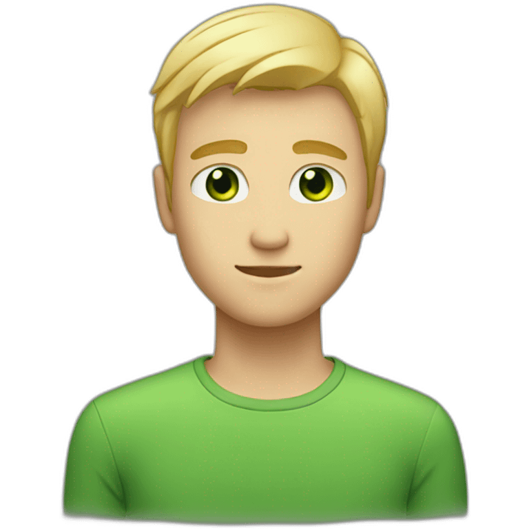 Tall guy with short blonde hair and green eyes  emoji