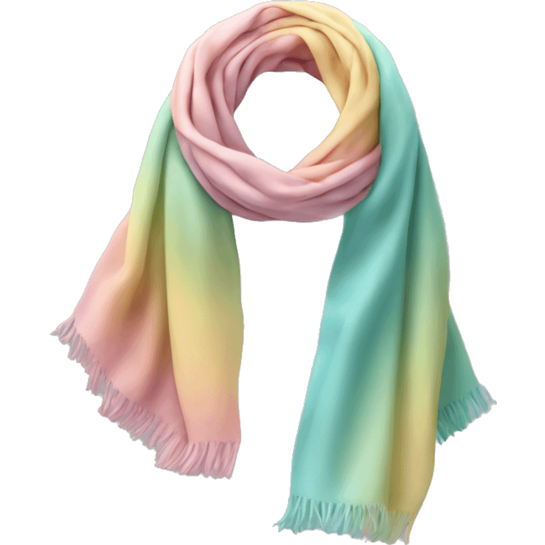 Realistic pastel folded designer scarf isolated  emoji