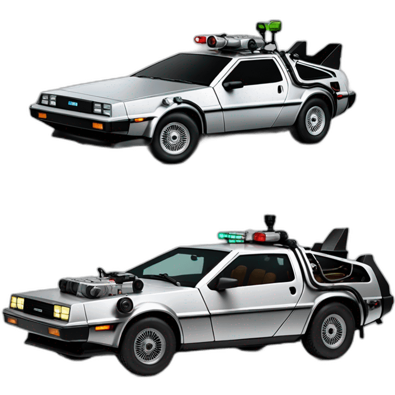 a DeLorean ECTO-1 emoji