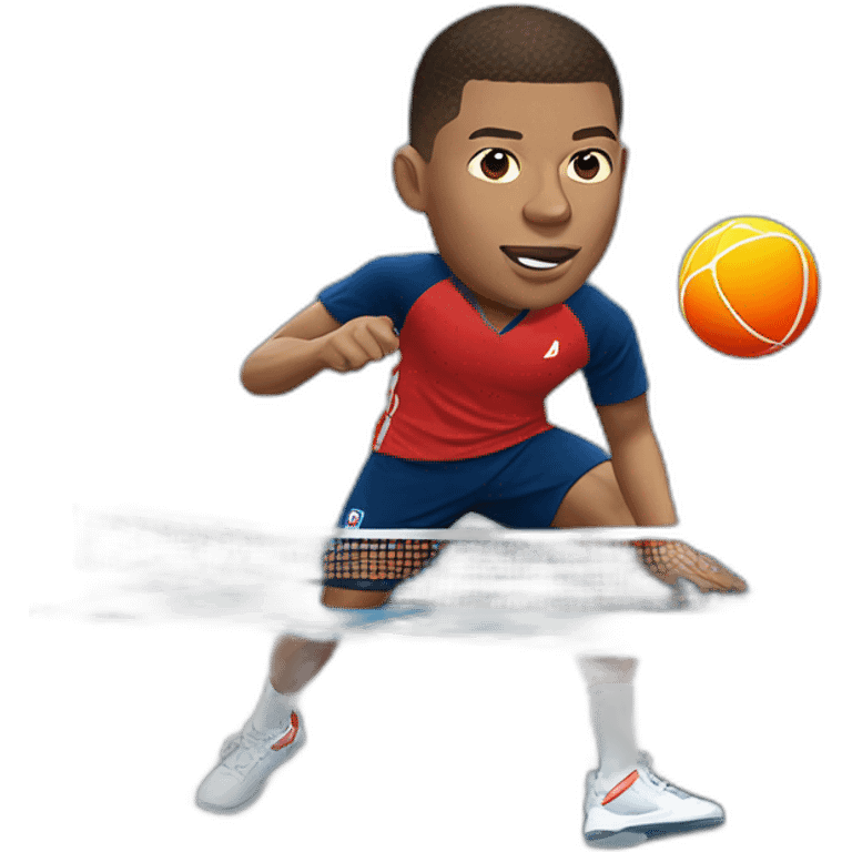 Mbappé playing ping-pong emoji