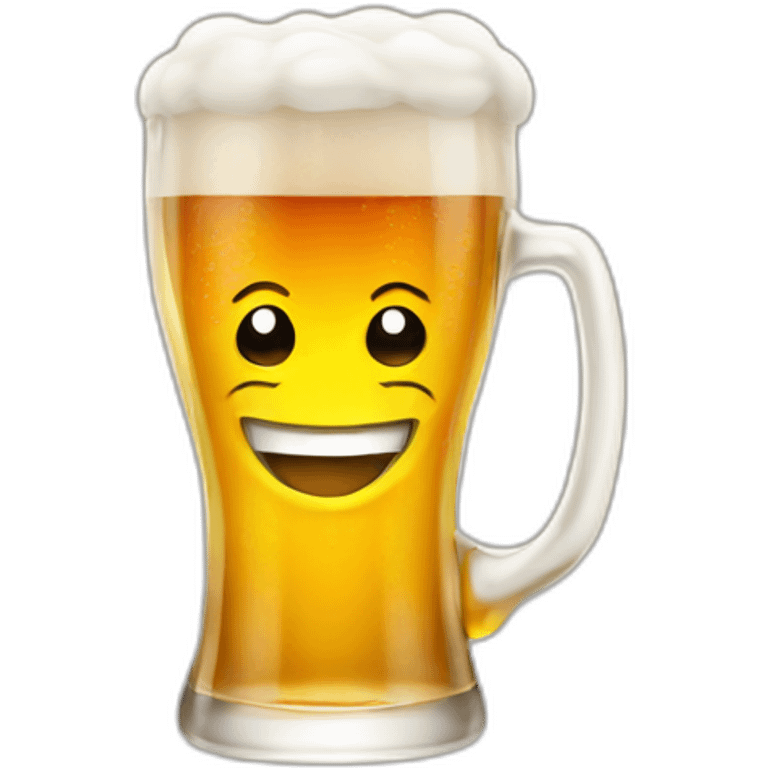 smiling beer emoji