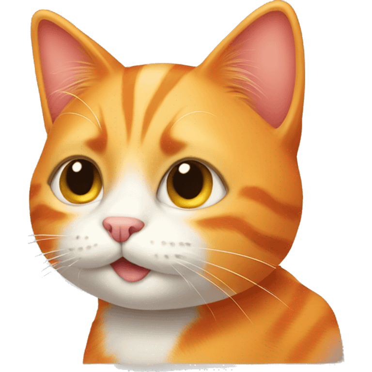 Cute orange cat with love emoji