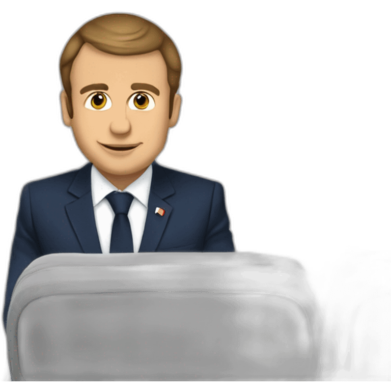 macron dans un avion  emoji