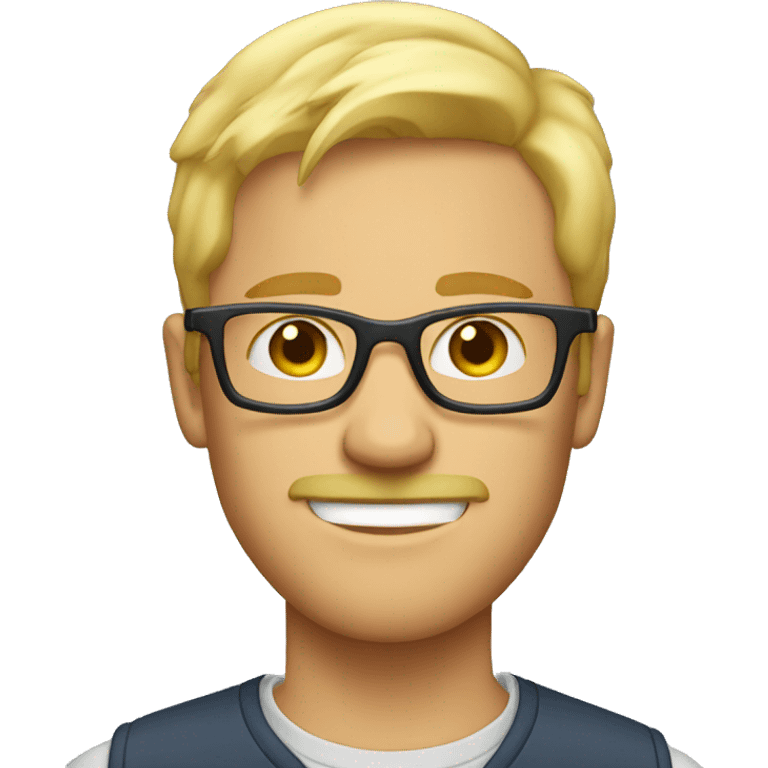 Blond guy with facial hair and eyeglasses emoji