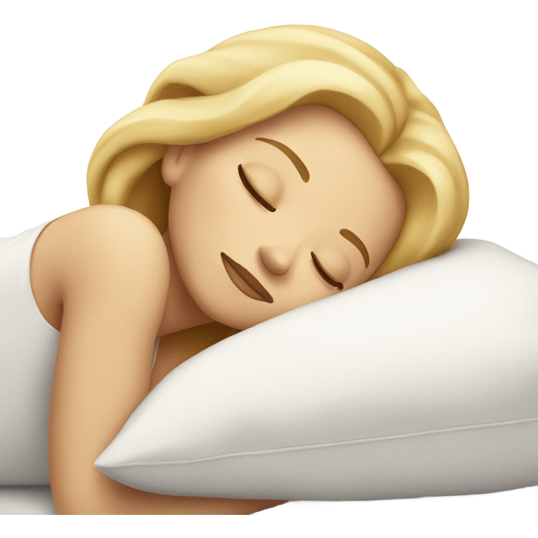 blonde girl sleeping on white pillow emoji