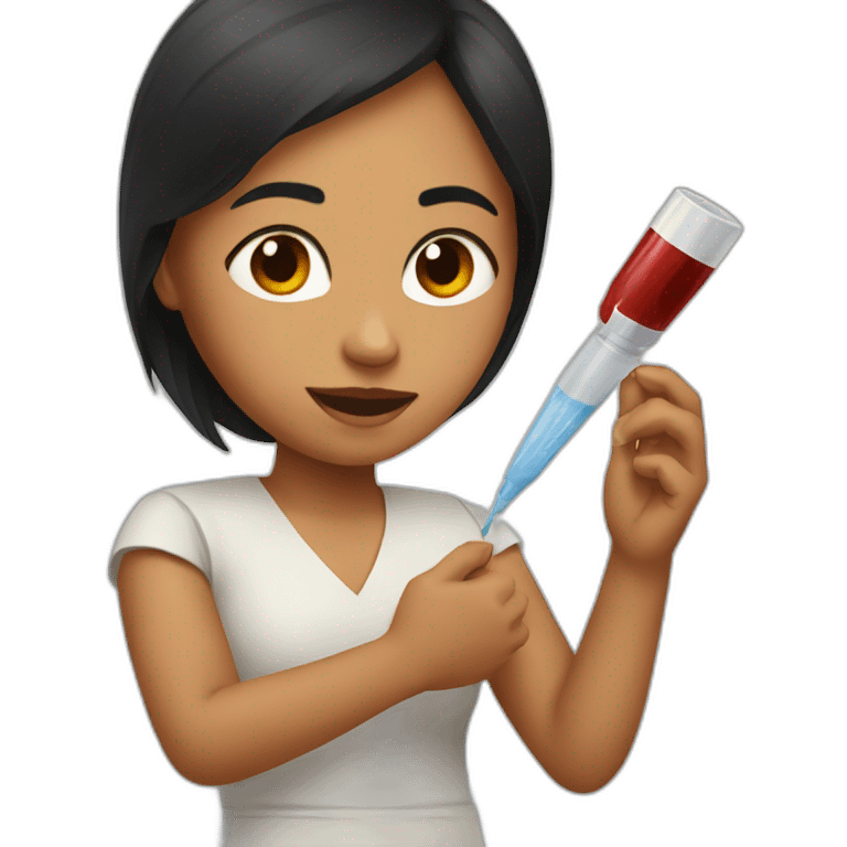 native south american female getting blood taken emoji