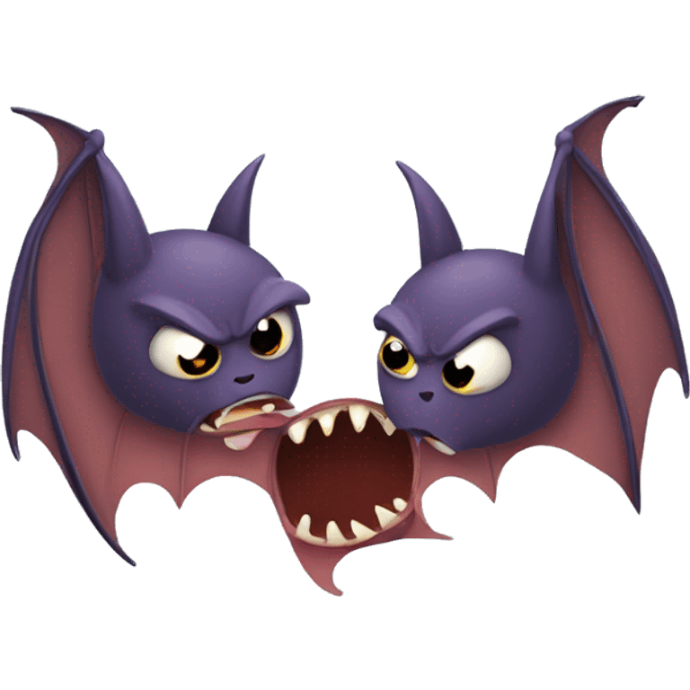 two angry bats facing each other emoji